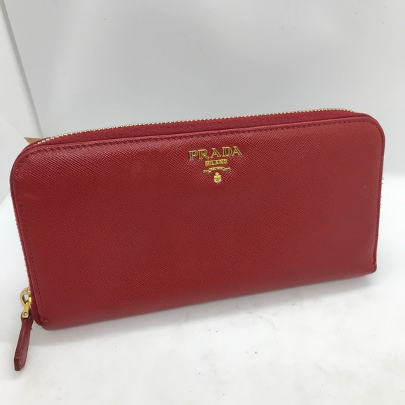 Red prada wallet
